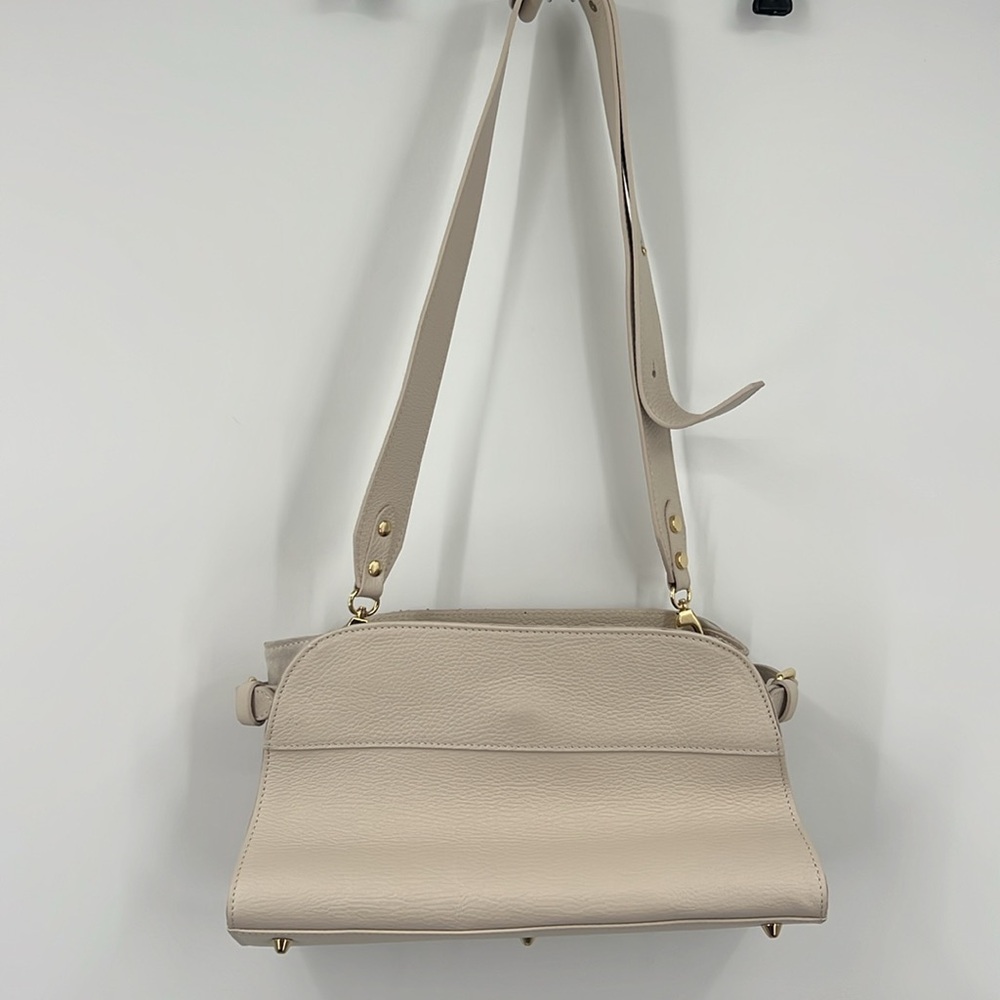 Anna Paola Made In Italy Leather Clutch Crossbody With Side Suede Panels - Picture 3 of 10